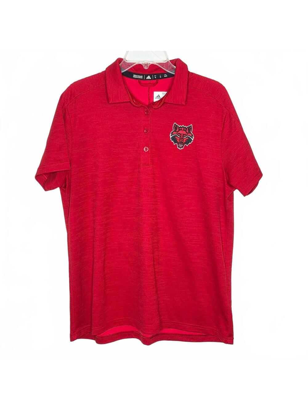 ADIDAS Men's Arkansas State Red Golf Polo Size XL Football Golf